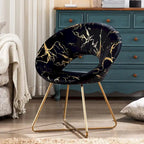 Modern Bronzing Velvet Upholstered Accent Chair Vanity Leisure Chair