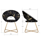 Modern Bronzing Velvet Upholstered Accent Chair Vanity Leisure Chair