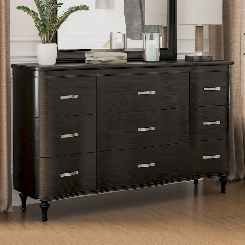Seabliss Glam Solid Wood 9-Drawer Double Dresser